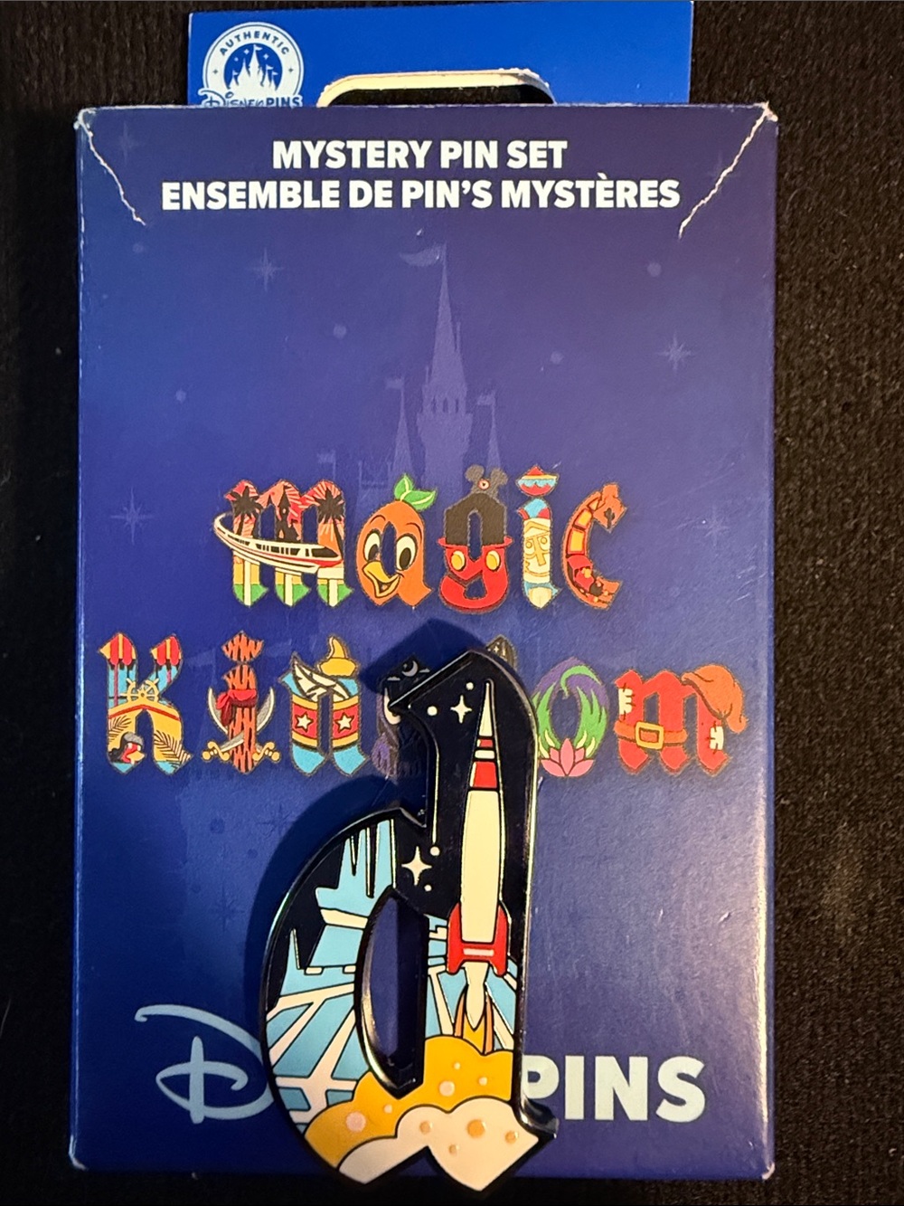 Disney Pin Magic Kingdom Mystery Collection-Single Pin letter “d” Space Mountain